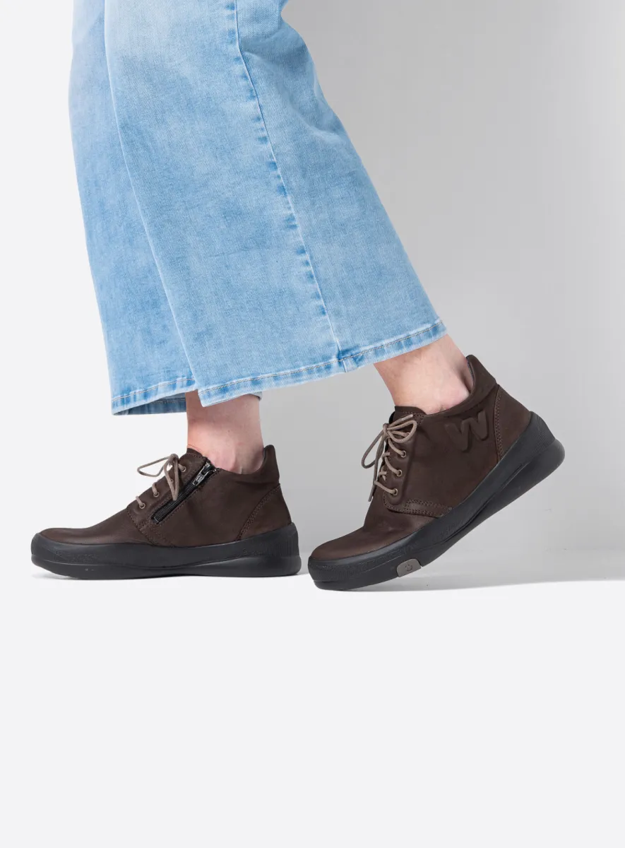 Wolky Fuse - cognac nubuck Hoge veterschoenen voor dames