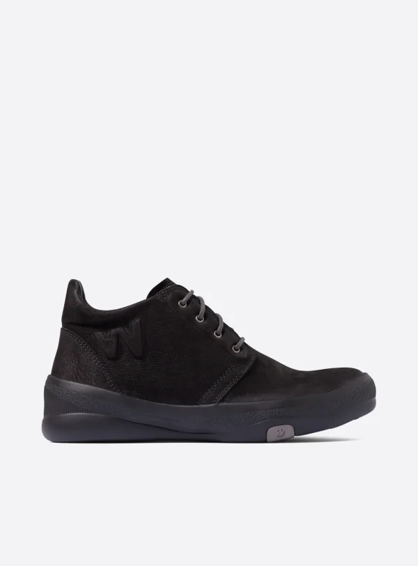 Wolky Fuse - zwart nubuck Hoge veterschoenen voor dames