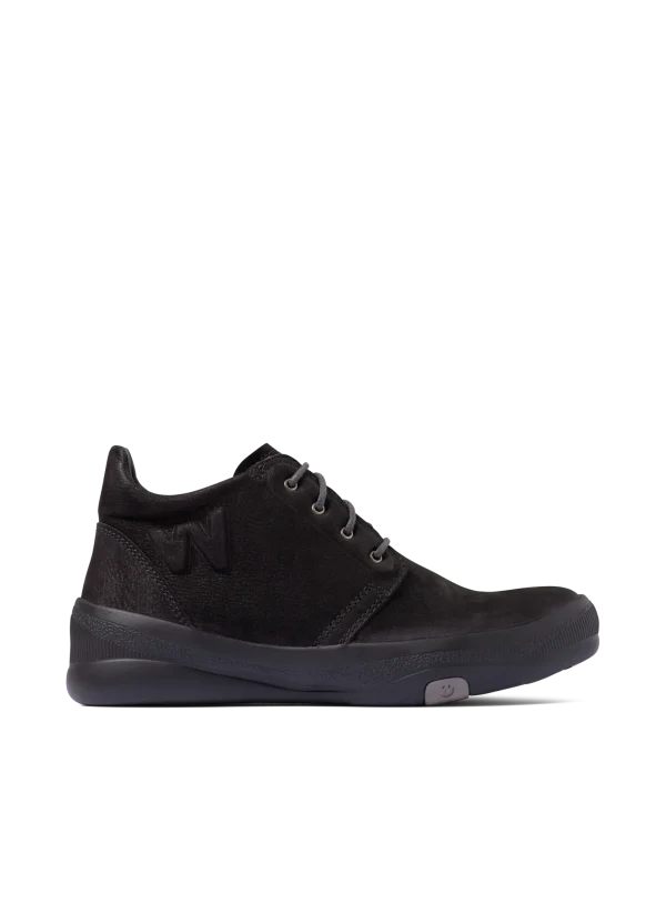 Wolky Fuse - zwart nubuck Hoge veterschoenen voor dames
