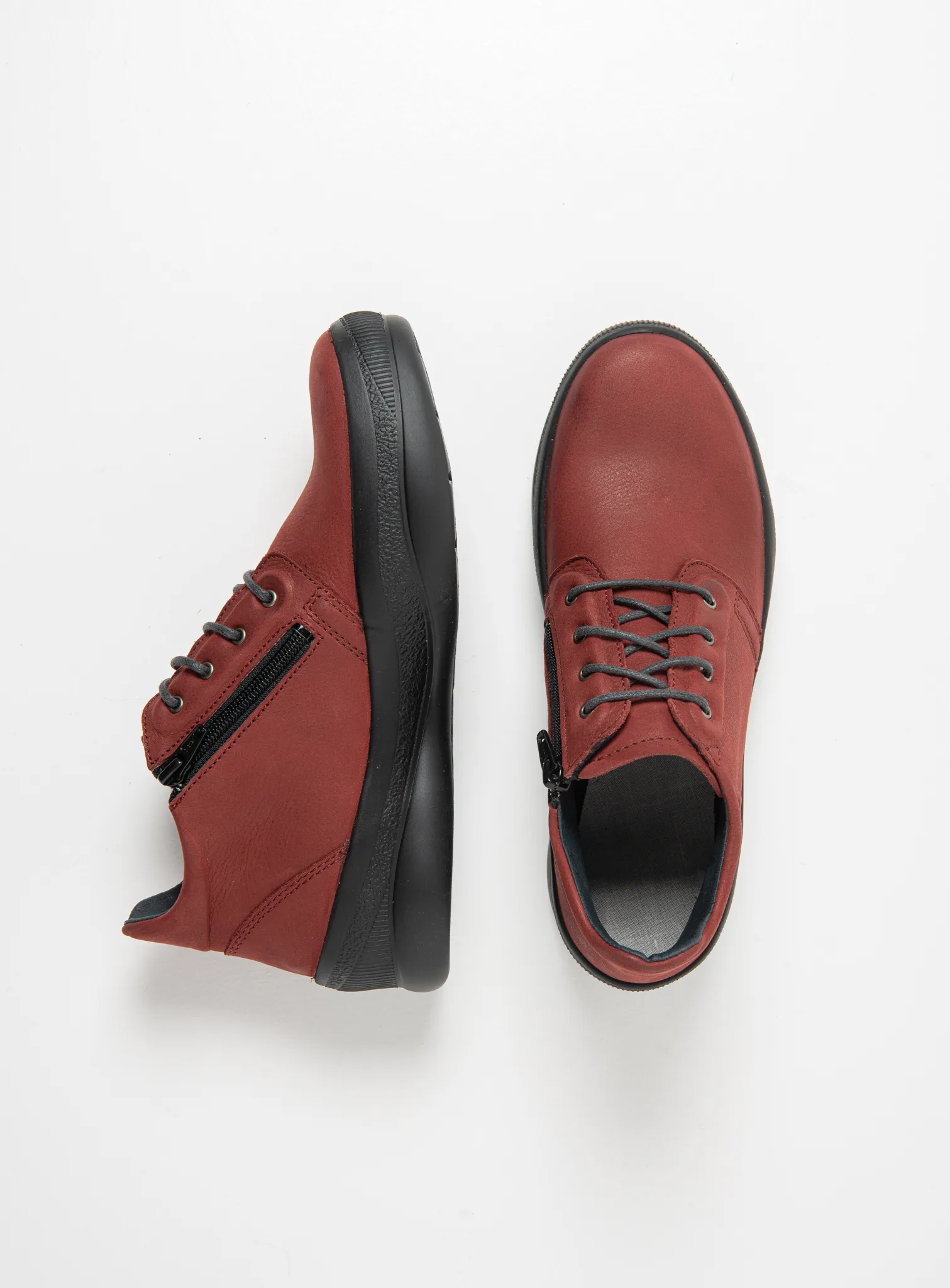 Wolky Hoge veterschoenen 05501 Fuse 14530 bordeauxrood nubuck