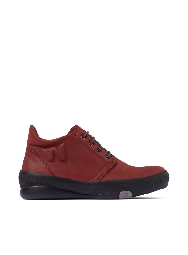 Wolky Fuse - bordeauxrood nubuck Hoge veterschoenen voor dames