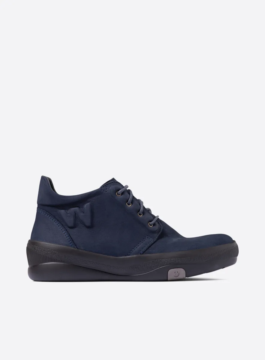 Wolky Hoge veterschoenen 05501 Fuse 14800 blauw nubuck