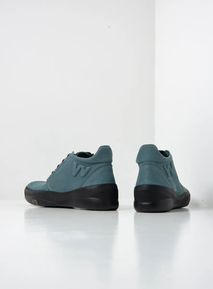 Wolky Fuse - grijsblauw nubuck Hoge veterschoenen voor dames