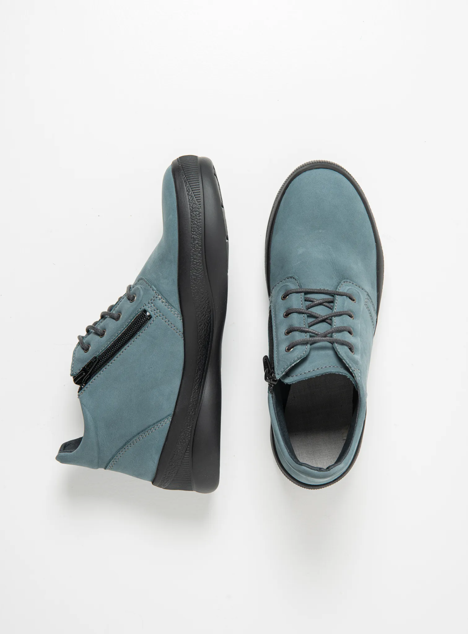 Wolky Hoge veterschoenen 05501 Fuse 14826 grijsblauw nubuck