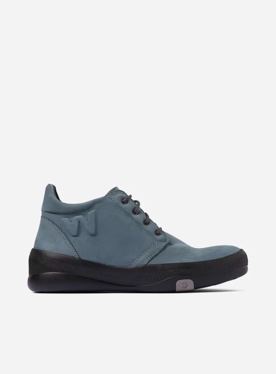 Wolky Hoge veterschoenen 05501 Fuse 14826 grijsblauw nubuck