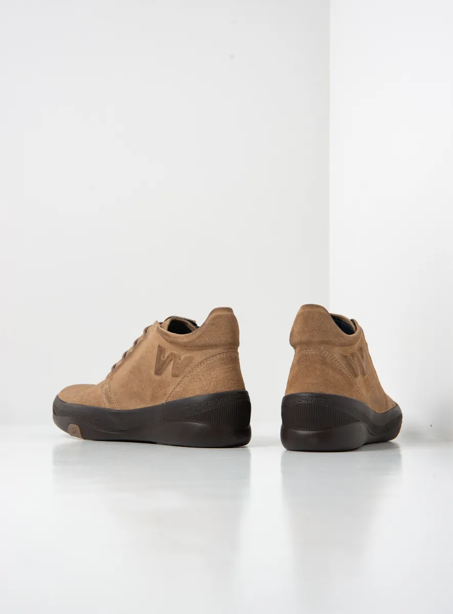 Wolky Fuse - beige suede Hoge veterschoenen voor dames