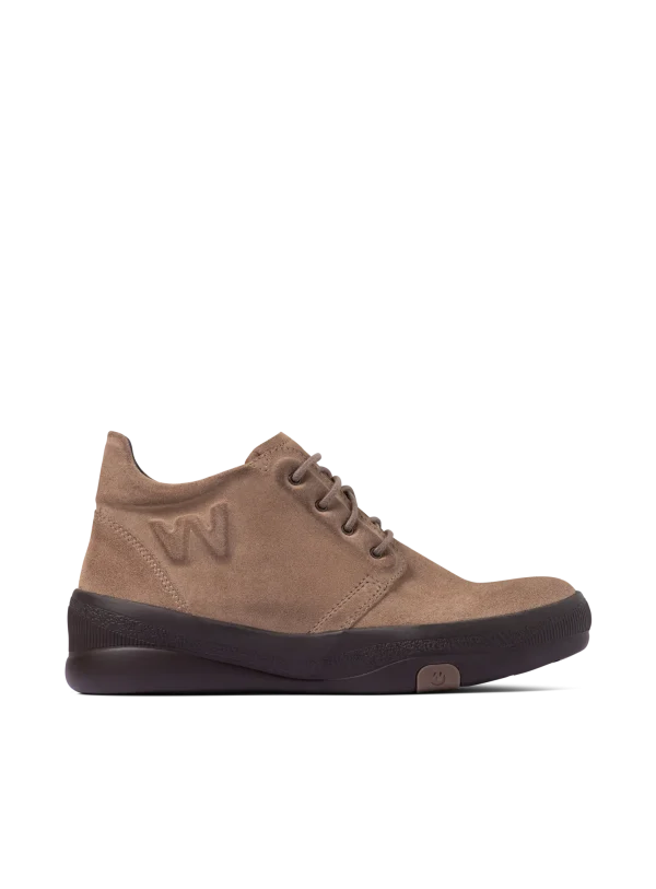 Wolky Fuse - beige suede Hoge veterschoenen voor dames