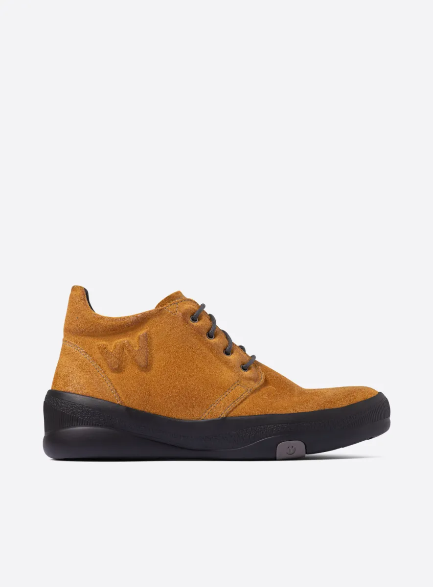 Wolky Fuse - donkeroker suede Hoge veterschoenen voor dames