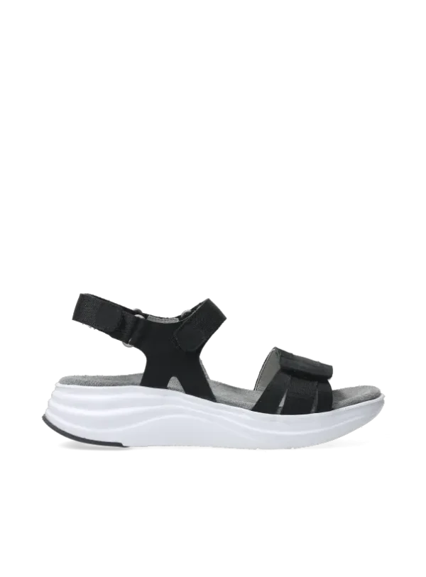 Wolky Miku - zwart nubuck Sandalen voor dames