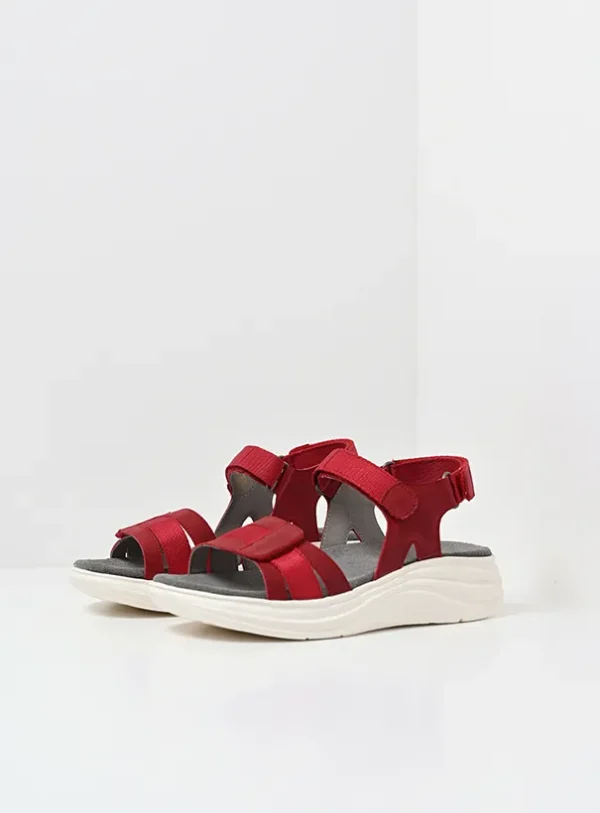 Wolky Miku - rood nubuck Sandalen voor dames
