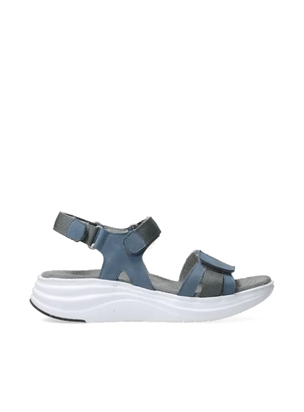 Wolky Miku - jeansblauw nubuck Sandalen voor dames