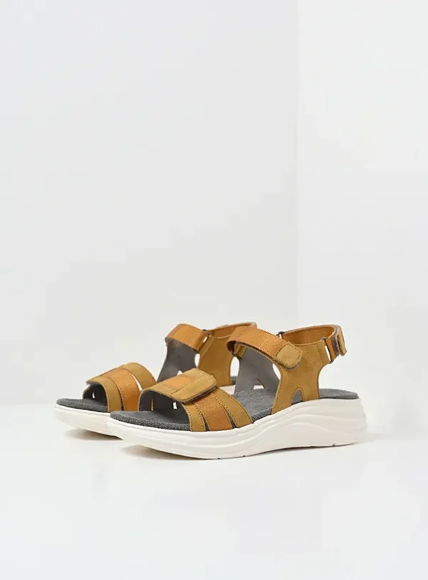 Wolky Miku - amber nubuck Sandalen voor dames