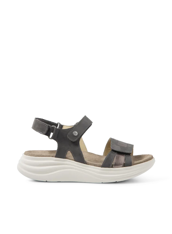 Wolky Miku - asfalt effectleer Sandalen voor dames