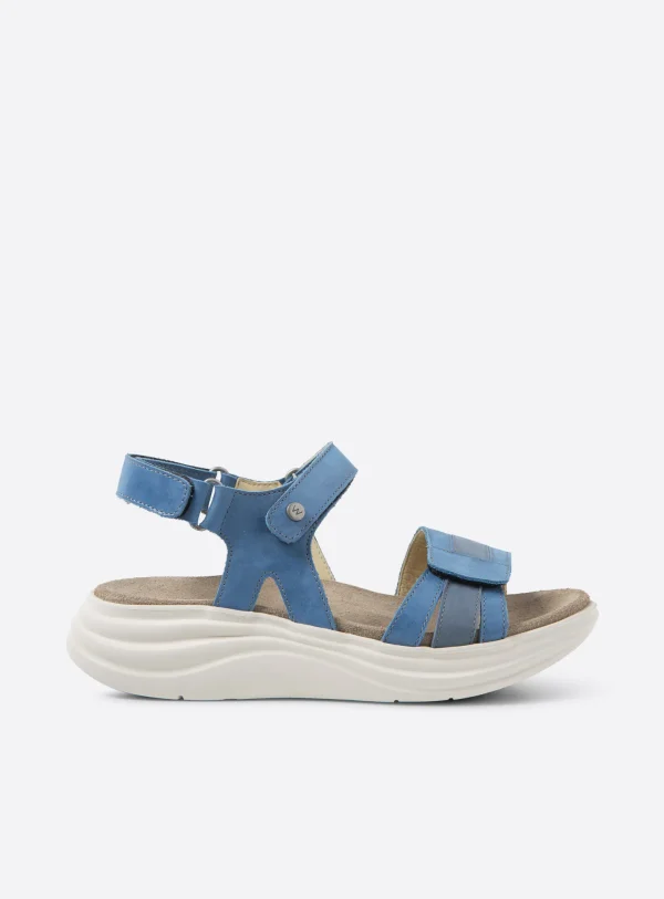 Wolky Miku - blauw effectleer Sandalen voor dames