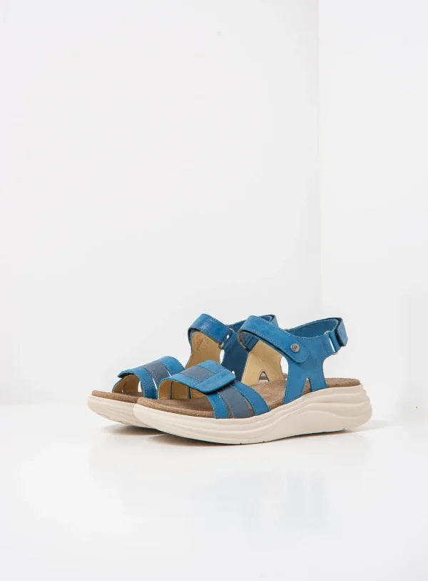 Wolky Miku - blauw effectleer Sandalen voor dames