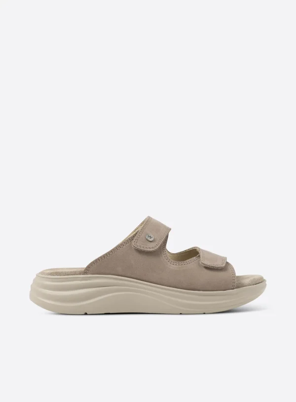 Wolky Airo - taupe nubuck Slippers voor dames