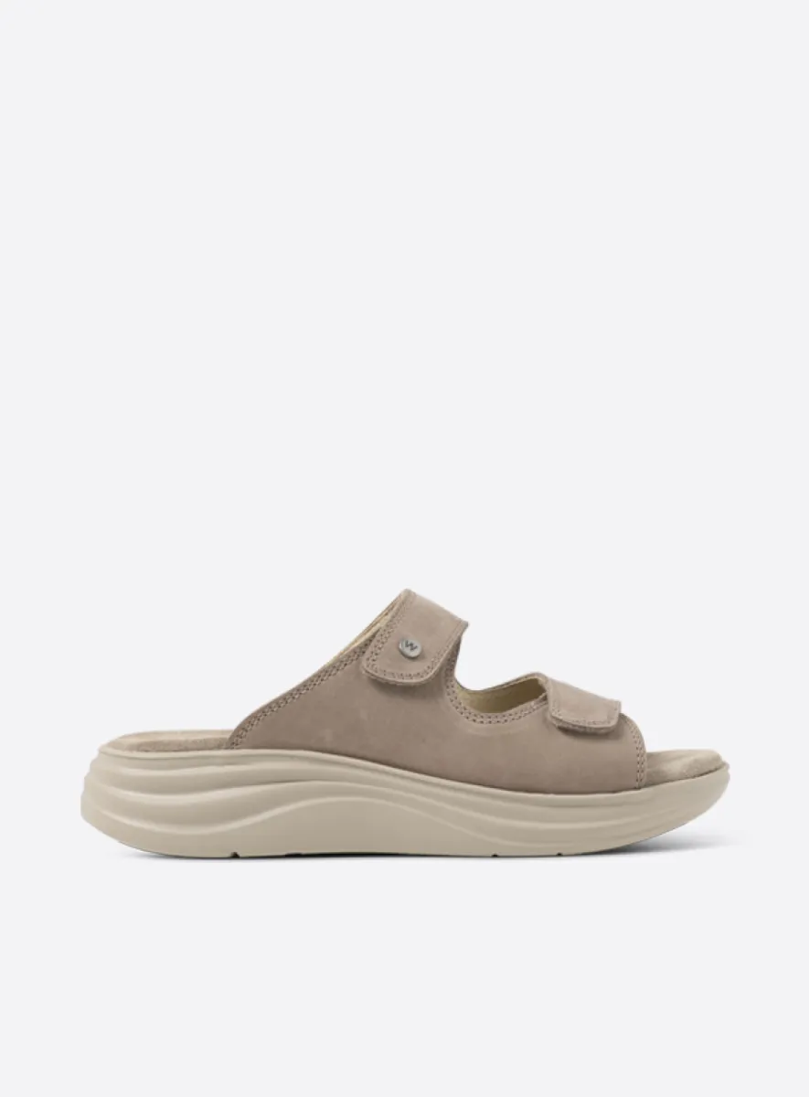 Wolky Airo - taupe nubuck Slippers voor dames