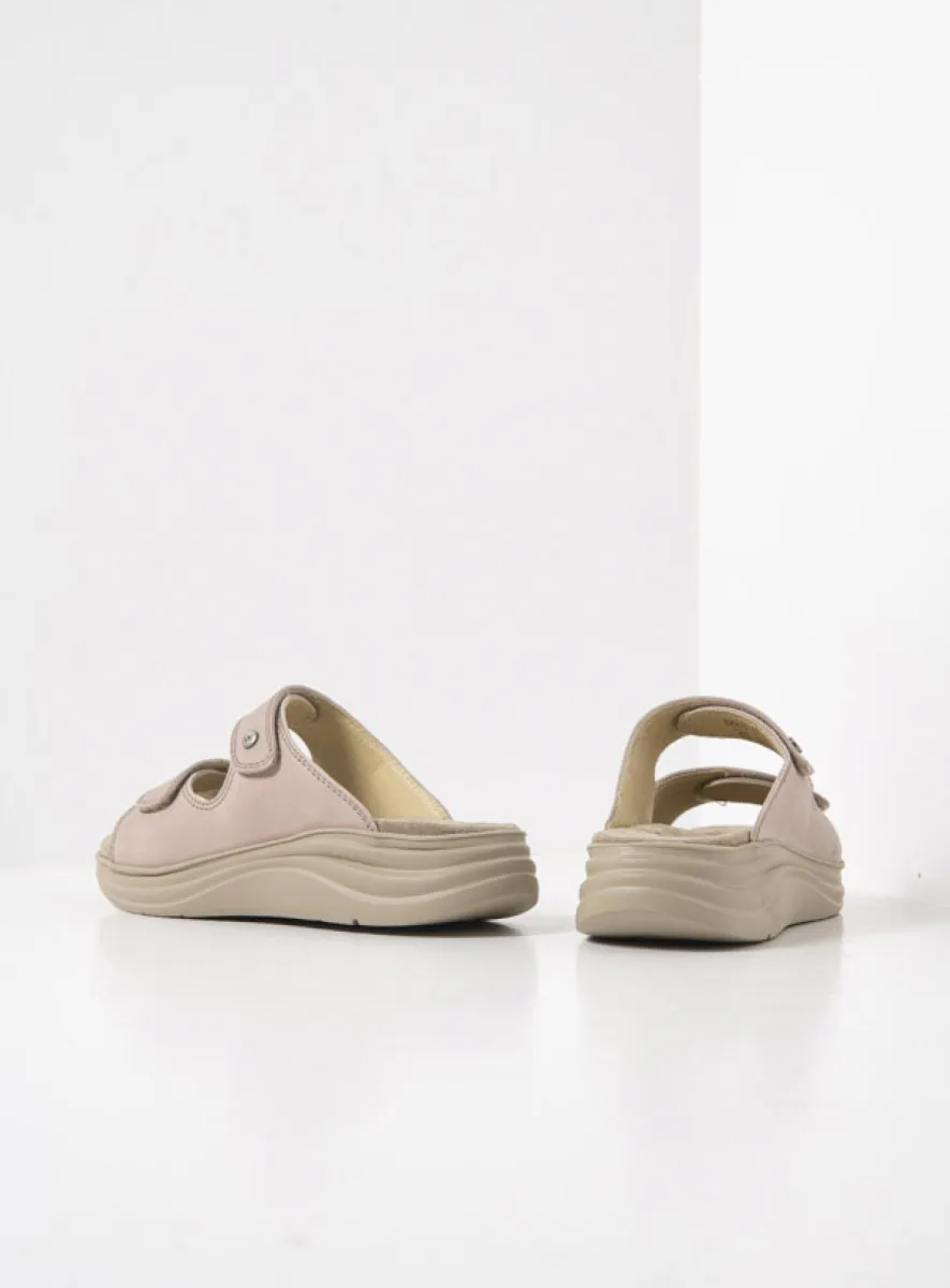 Wolky Airo - oudroze nubuck Slippers voor dames
