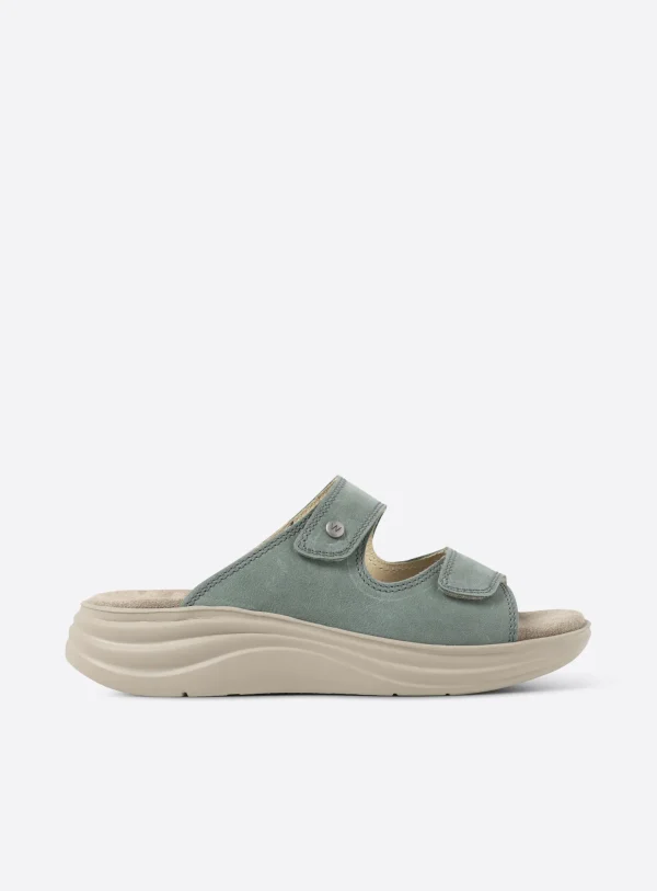 Wolky Airo - saliegroen nubuck Slippers voor dames