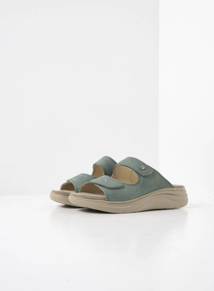 Wolky Slippers 05653 Airo 10701 saliegroen nubuck