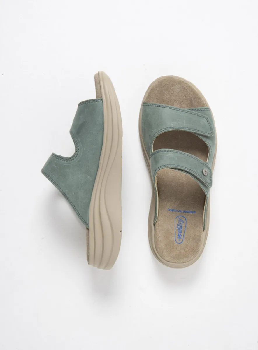 Wolky Slippers 05653 Airo 10701 saliegroen nubuck