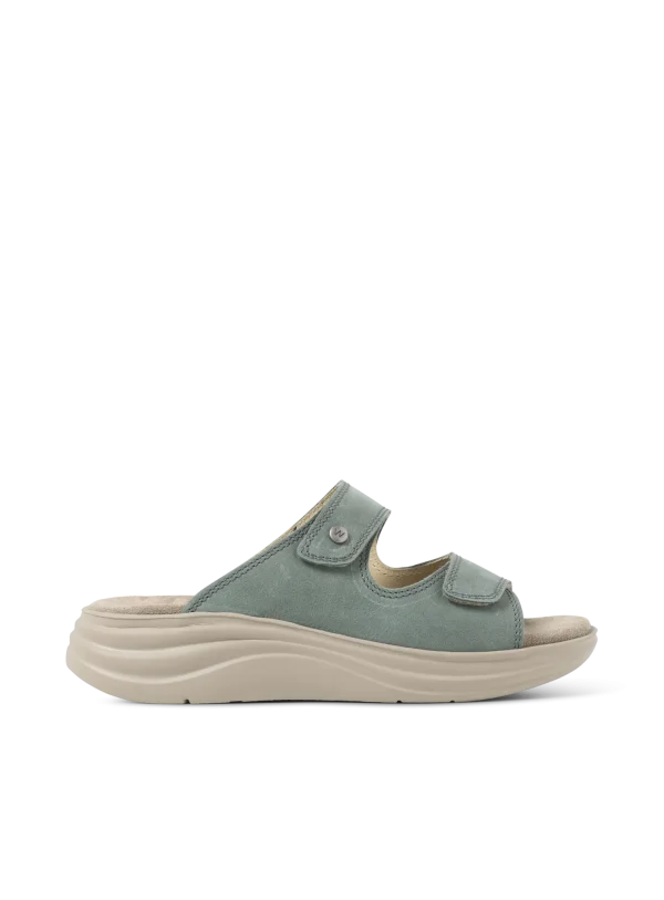 Wolky Airo - saliegroen nubuck Slippers voor dames