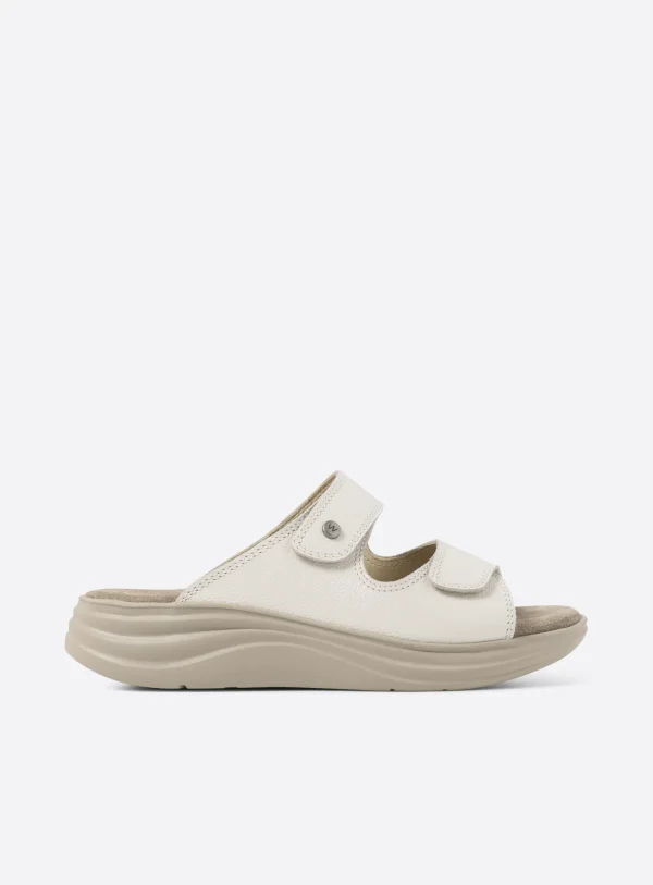 Wolky Airo - offwhite leer Slippers voor dames