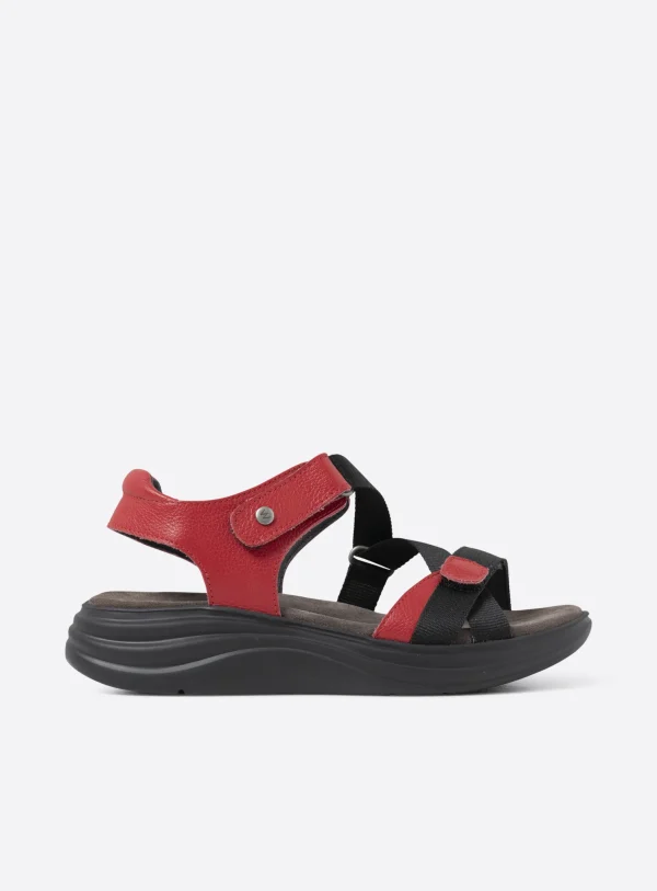 Wolky Skyrise - rood leer Sandalen voor dames