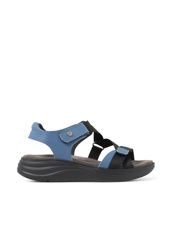 Wolky Skyrise - jeansblauw leer Sandalen voor dames