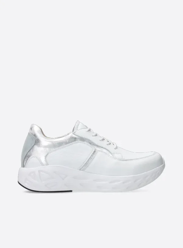 Wolky Bounce - wit/zilver leer Sneakers voor dames