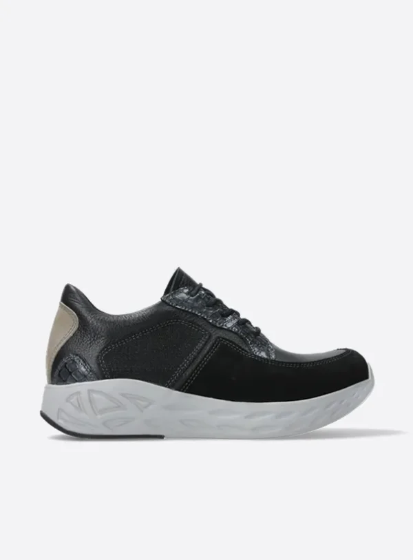 Wolky Bounce - zwart combi leer Sneakers voor dames