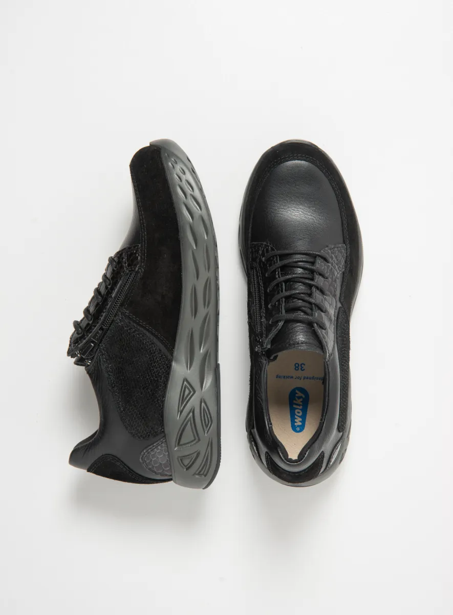Wolky Sneakers 05700 Bounce 90001 zwart combi leer