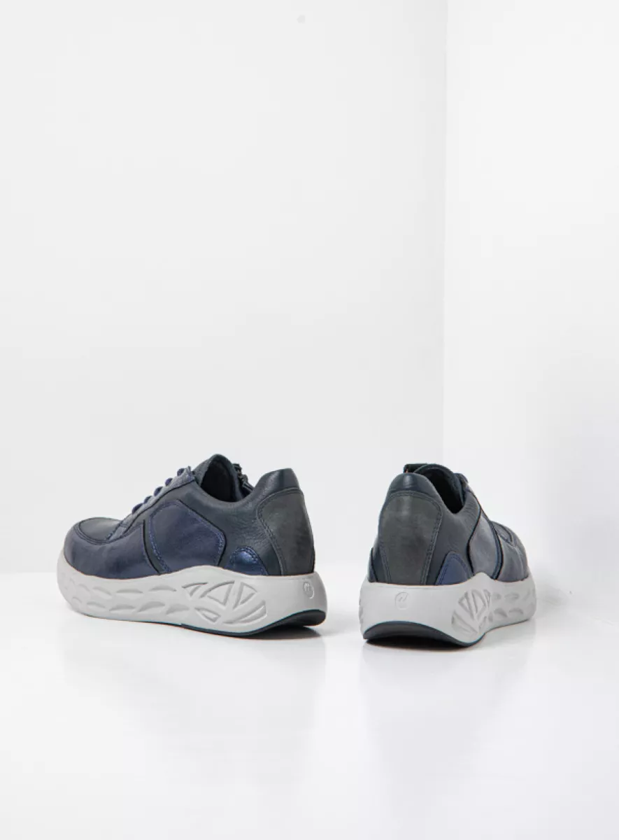 Wolky Sneakers 05700 Bounce 90802 marineblauw combi leer