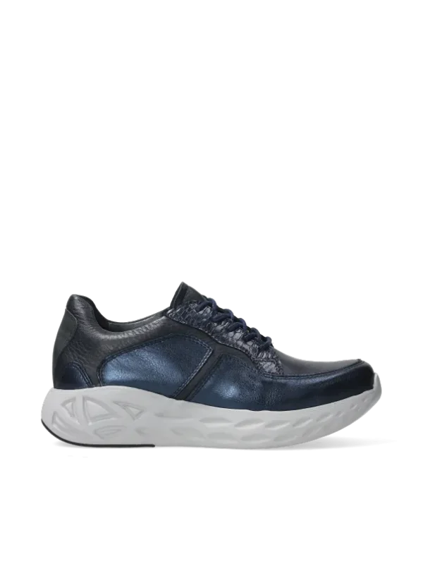 Wolky Bounce - marineblauw combi leer Sneakers voor dames