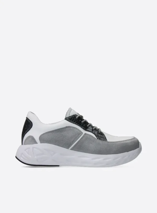 Wolky Bounce - wit/grijs combi leer Sneakers voor dames