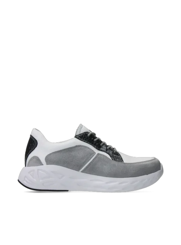 Wolky Bounce - wit/grijs combi leer Sneakers voor dames
