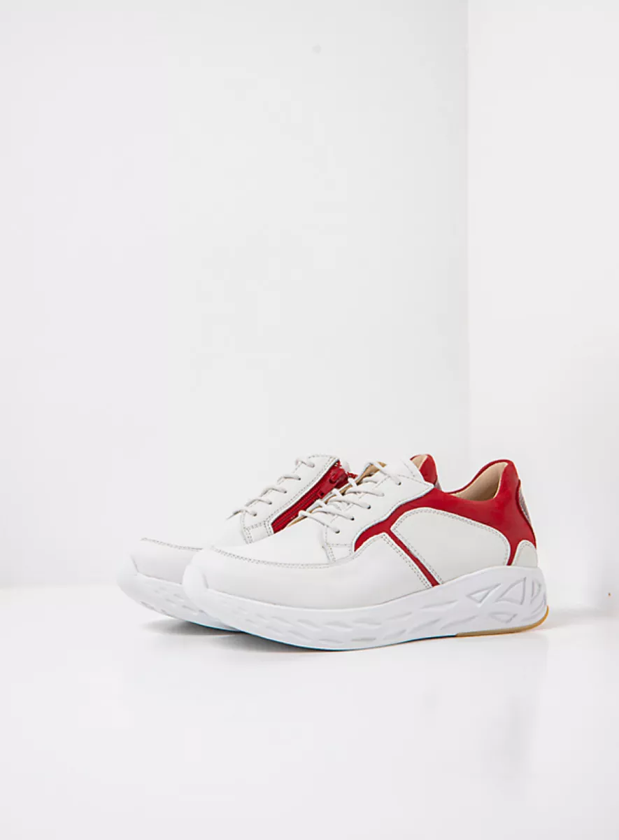 Wolky Sneakers 05700 Bounce 91151 wit/rood combi leer
