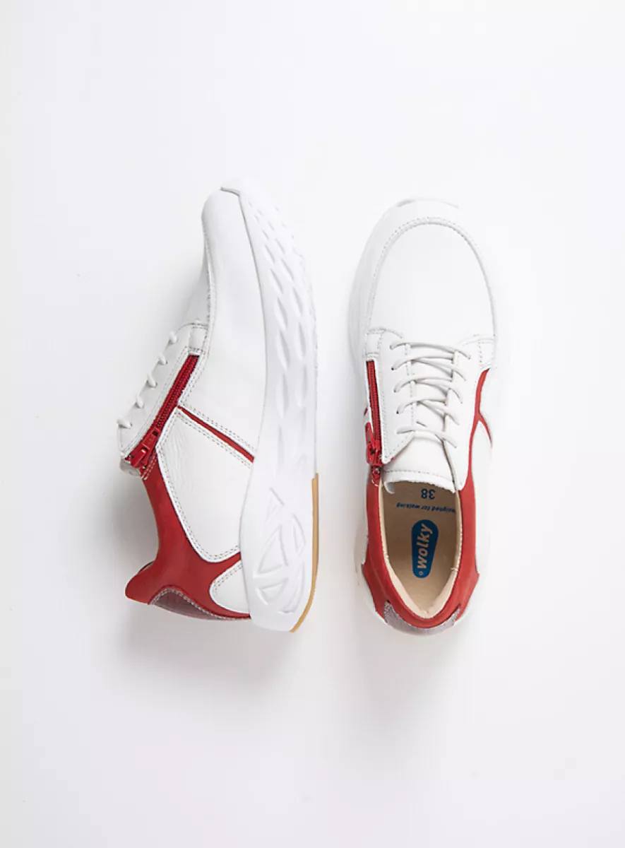 Wolky Sneakers 05700 Bounce 91151 wit/rood combi leer
