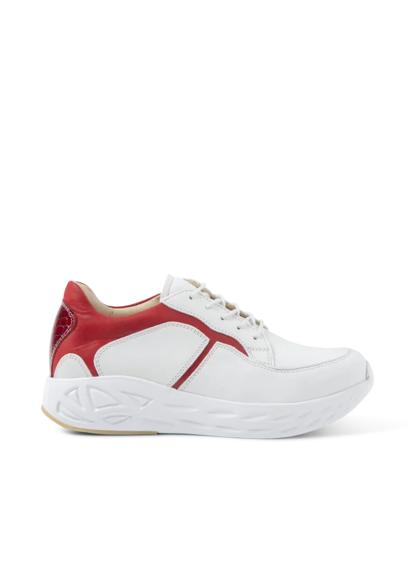 Wolky Bounce - wit/rood combi leer Sneakers voor dames