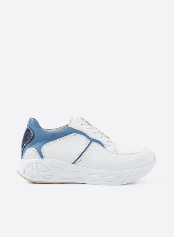 Wolky Bounce - wit/blauw combi leer Sneakers voor dames