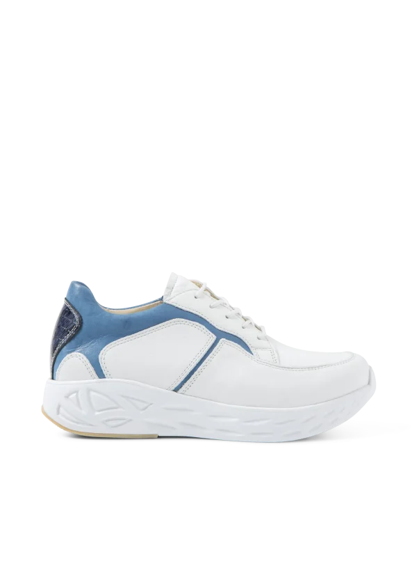 Wolky Bounce - wit/blauw combi leer Sneakers voor dames