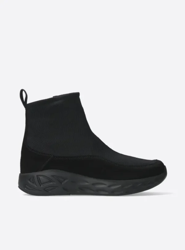 Wolky Rebound S2F - zwart stretch/suede combi Sneakers voor dames