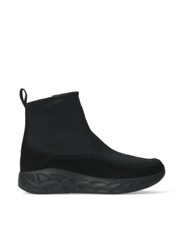Wolky Rebound S2F - zwart stretch/suede combi Sneakers voor dames
