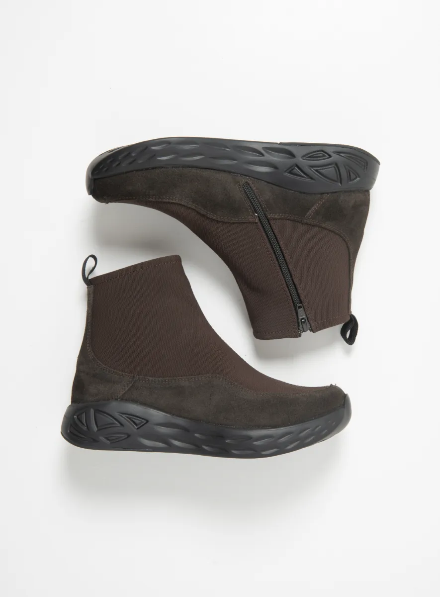 Wolky Rebound S2F - bruin stretch/suede combi Comfort schoenen voor dames