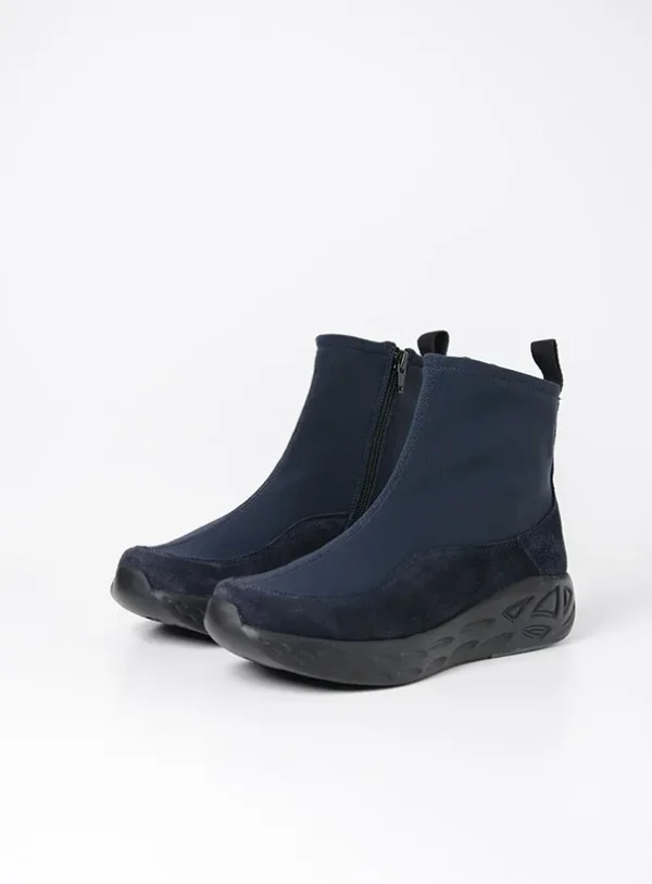 Wolky Rebound S2F - blauw stretch/suede combi Sneakers voor dames