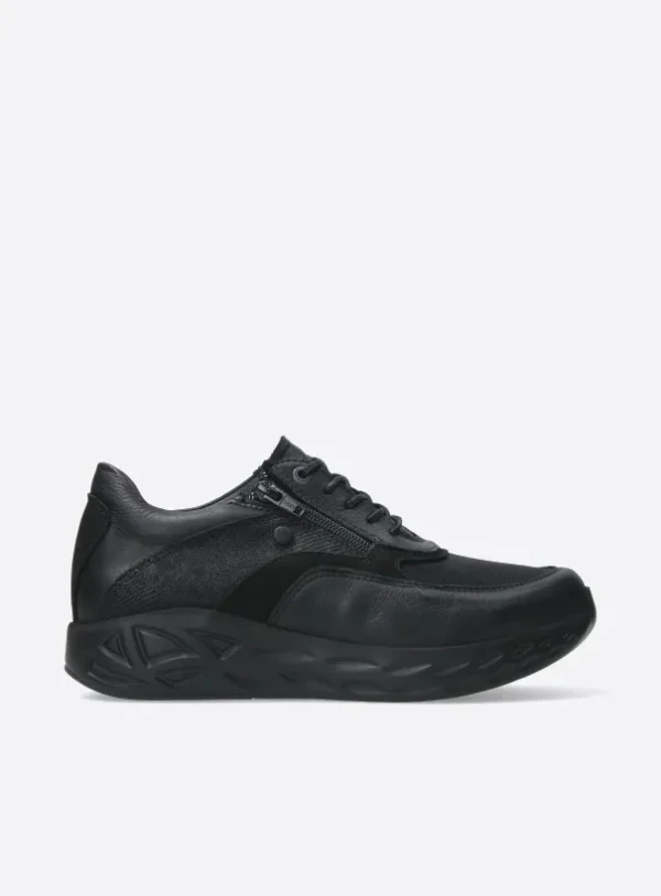 Wolky Vitality S2F - zwart stretch/leer combi Sneakers voor dames