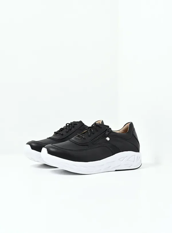 Wolky Vitality S2F - zwart/wit stretch/leer combi Sneakers voor dames