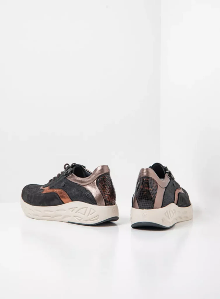 Wolky Sneakers 05703 Vitality S2F 90032 zwart/brons stretch/leer combi