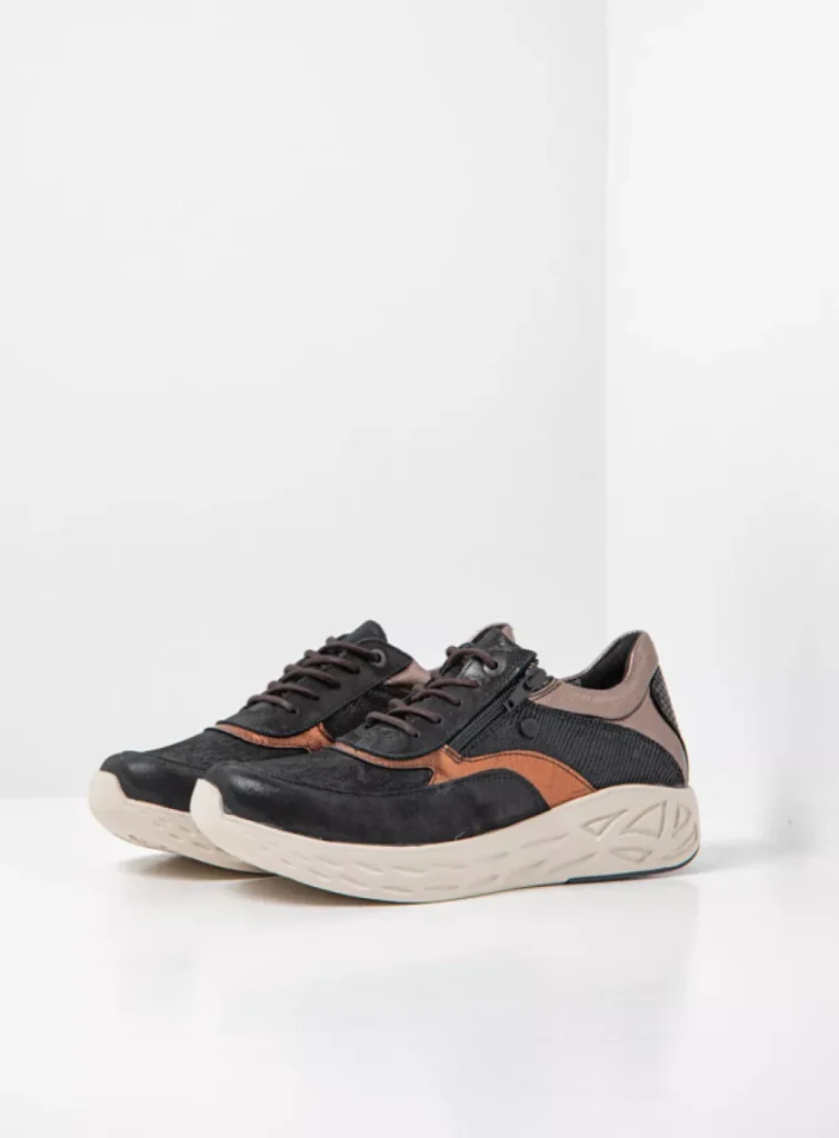 Wolky Sneakers 05703 Vitality S2F 90032 zwart/brons stretch/leer combi