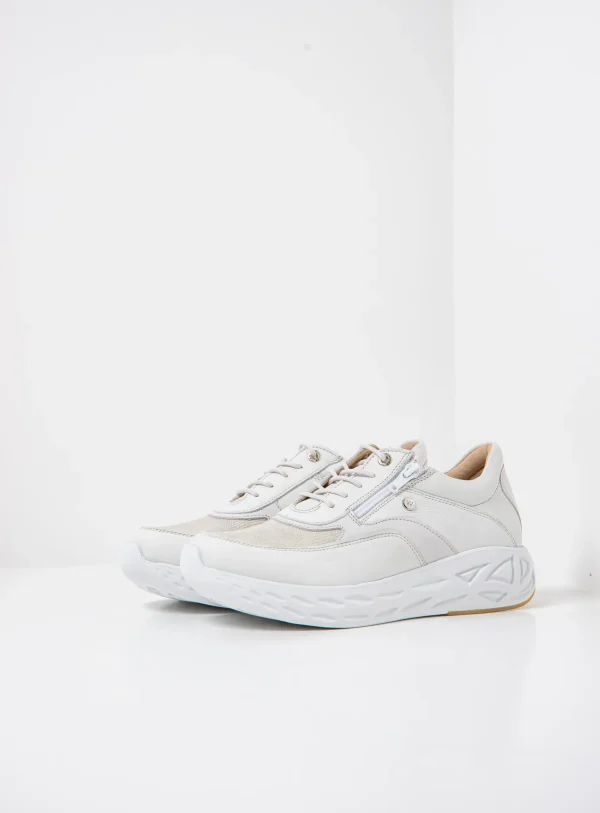 Wolky Vitality S2F - wit stretch/leer combi Sneakers voor dames